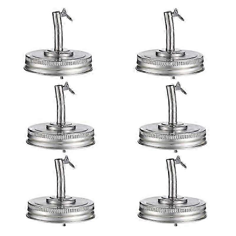 6Pcs Mason Jar Pour Spout Lid, Jar Oil Spout Lid Oil Pour Spout Dispenser with Caps Liquor Bottle S