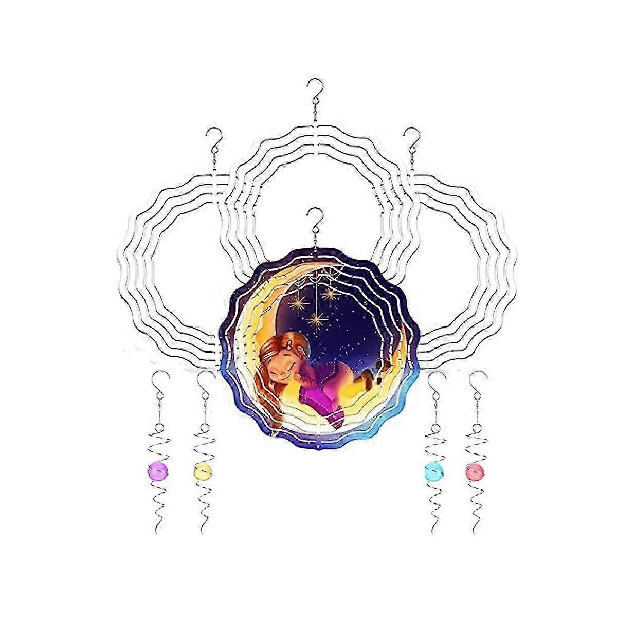 8 Inch Sublimation Wind Spinner Blanks with Ball Spiral Tail 3D Hanging Wind Spinners DIY for Indoo