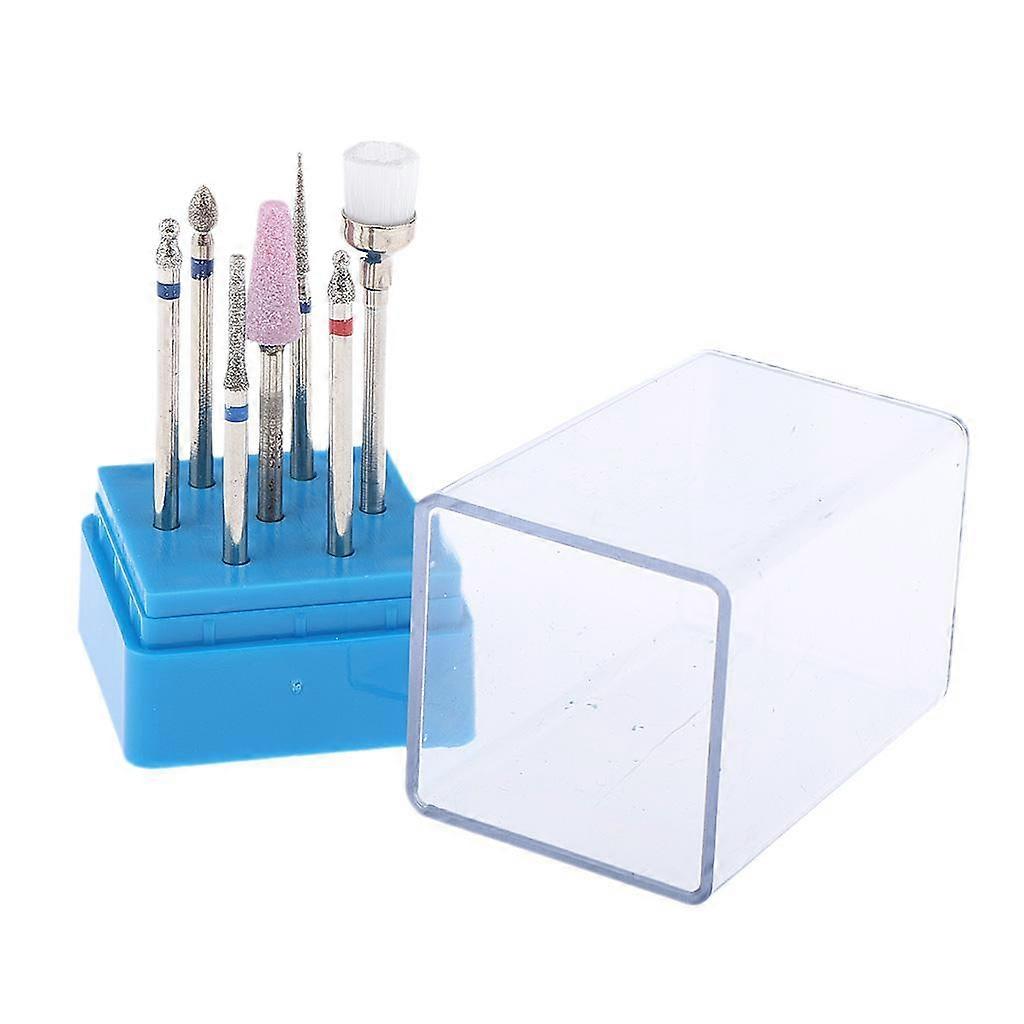 7x Nail Drill Bit Set Barrel Head Electric Drill Bits Coarse Grinding Tools