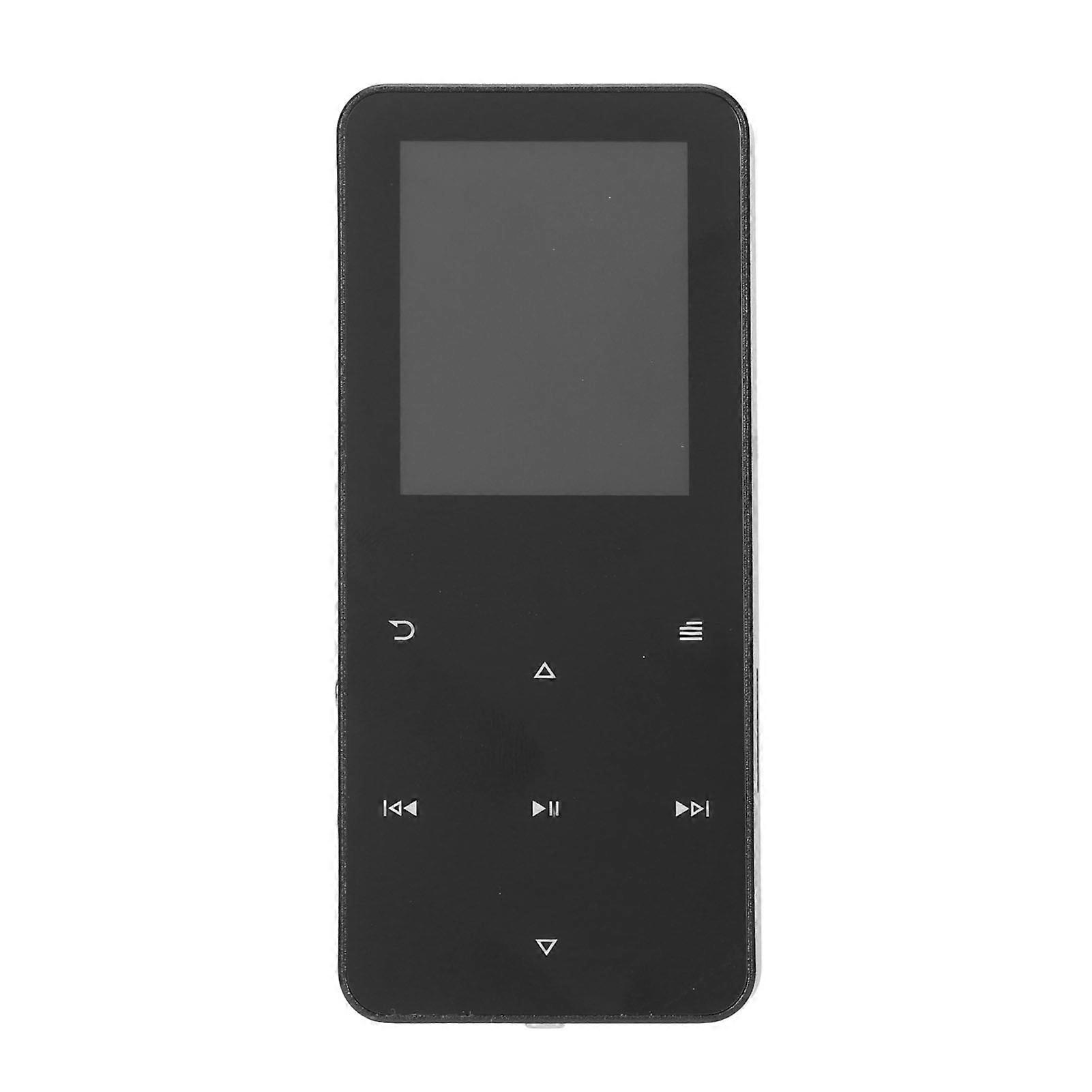MP3 Player Bluetooth 4.2 1.8in Color Screen Touch Key Video Play Portable Music Player with Speaker FM Radio Electronic Book Black 16GB