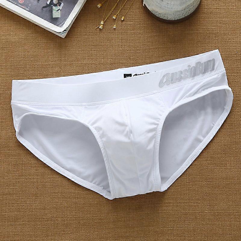 Men Seamless Underwear Ice Silk Breathable Soft Ultra-Thin Briefs with Low Waist