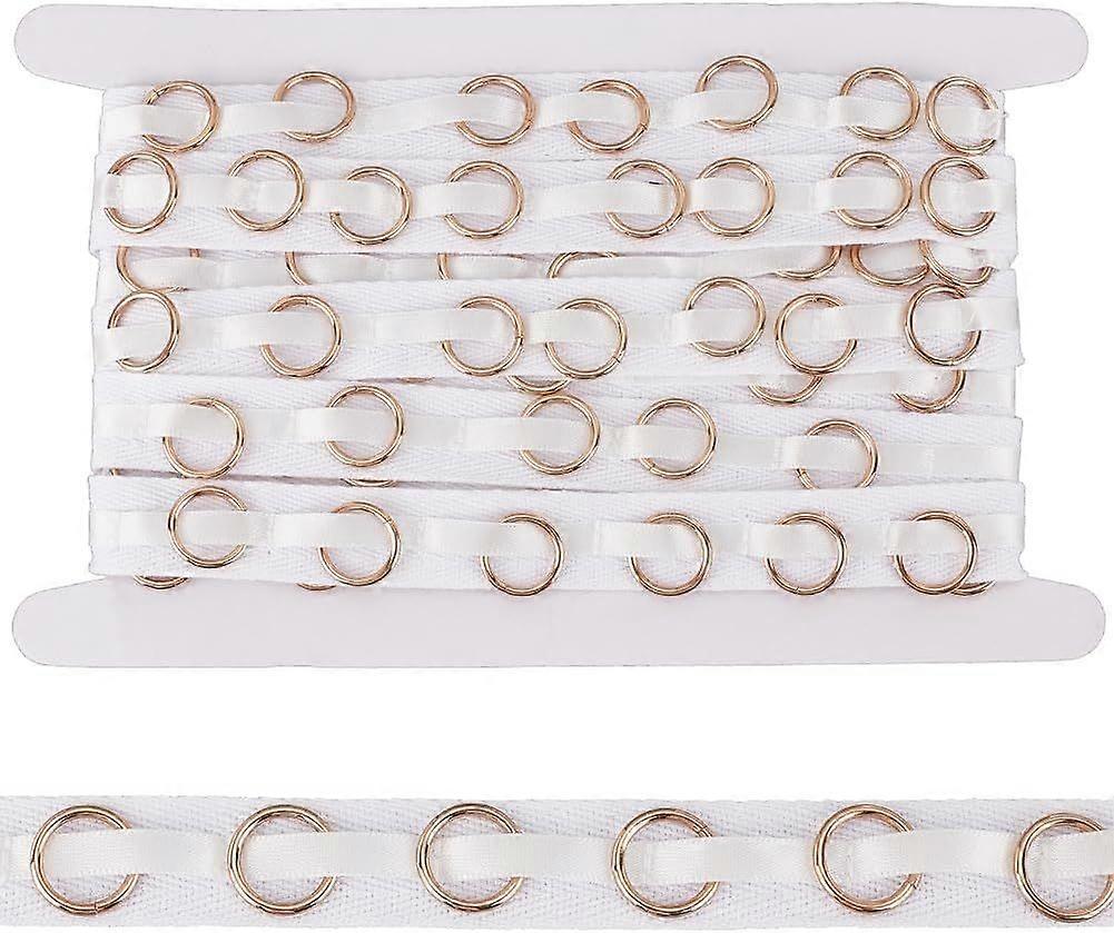 5 iarde / 4,57 m bianco passacavo Trim con anelli in metallo 19 mm di larghezza Snap Tape per cucire Cotone Grommet Tape Trim Eyelet Tape Trim Anello con occhiello in metallo Ribbon St