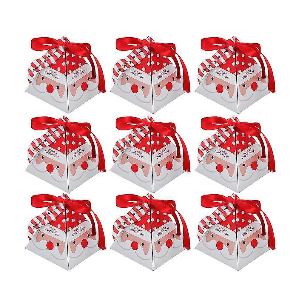 30 Pcs Christmas Paper Boxes Small Compact Candy Chocolate Boxes Gifts Packing Boxes Goodies Treat Containers with Hanging Tags for Christmas Holidays