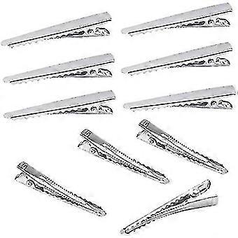 Pinzas de cocodrilo Bazhou para el cabello, pinzas antideslizantes para seccionar el cabello para mujeres y niñas, pinzas de cocodrilo de metal para peluquería, lazos para el cabello DIY (100 unidades)