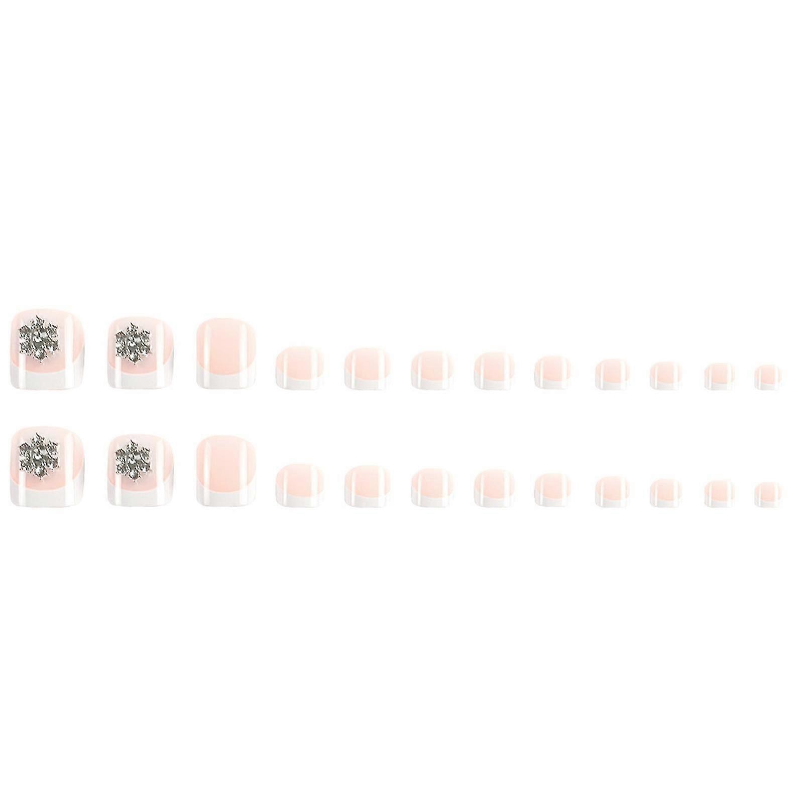 Snowflake Rhinestone Ornament False Toenails Moderate Thickness Com  Jelly Glue Model