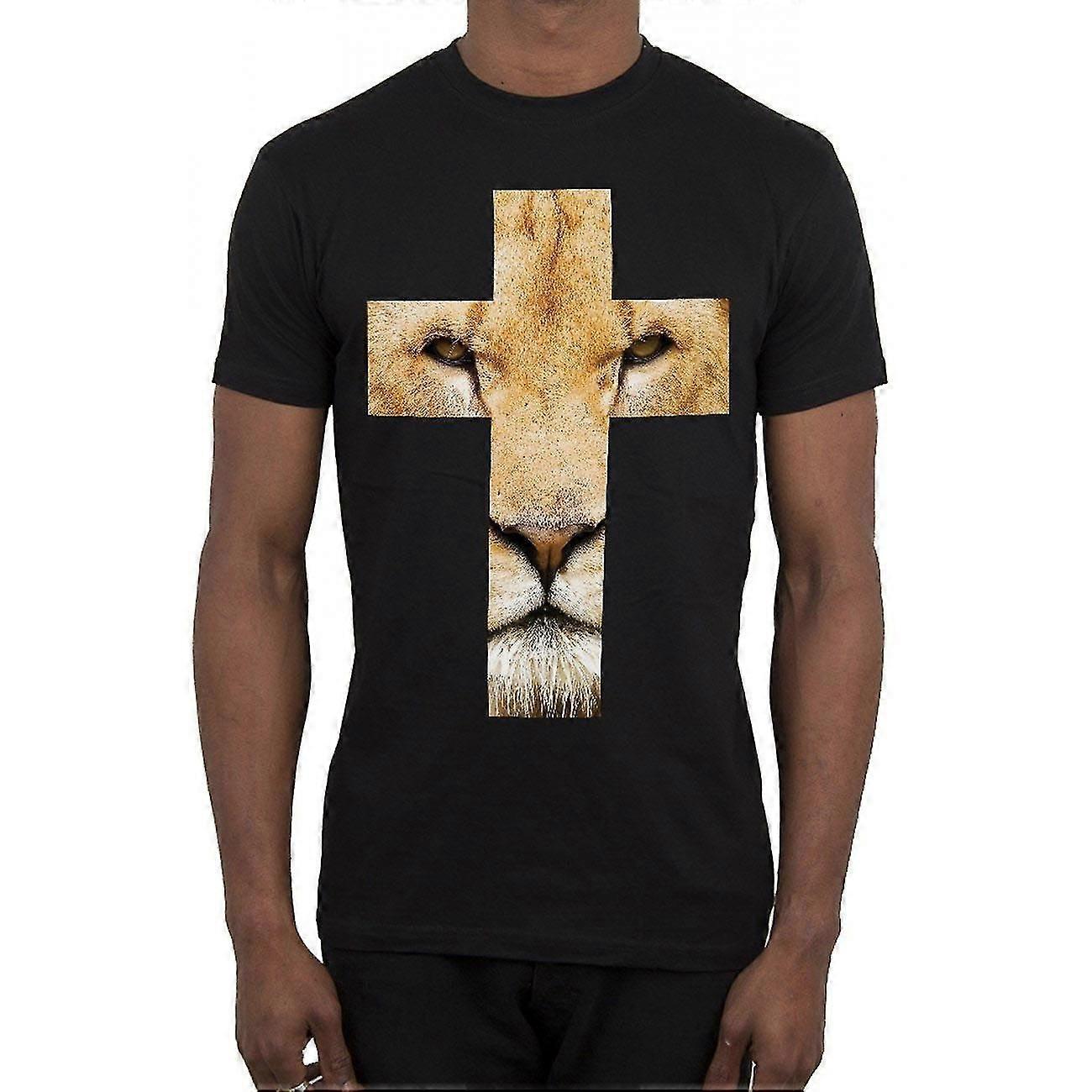 Tshirt Djur Cross Wise Lion Retro design