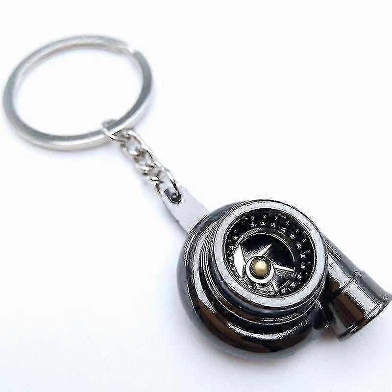 Car Metal Keychain Sound Turbo Key Plain Bearing Spinning Model Turbine Turbo Ring Key Turbo Shaped-mxbc