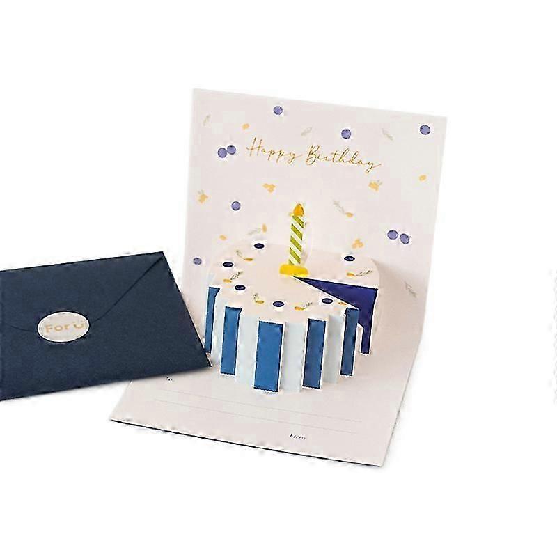 1 Set Greeting Card Foldable Vivid Color Smoothly Writing Stunning Visual Effect Express Wishes Attractive Birthday Handwritten 3D Greeting Card Set f