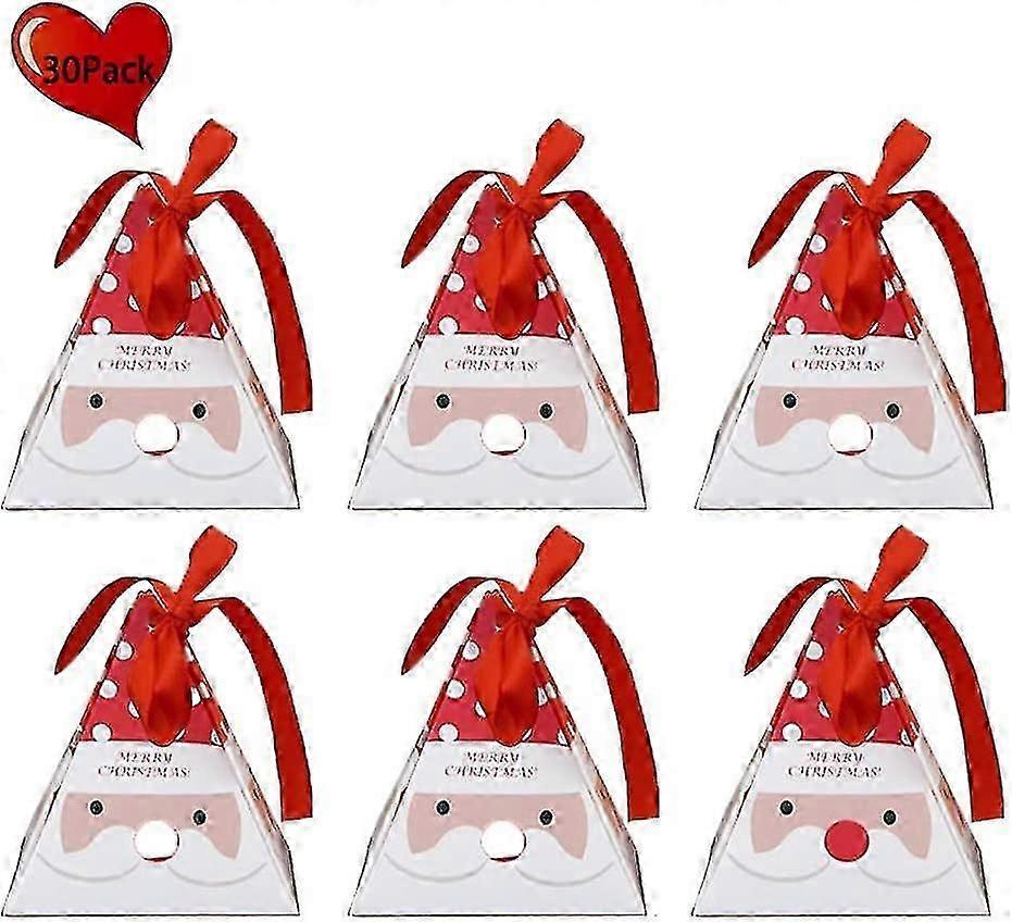مجموعة علب هدايا عيد الميلاد - 30 علبة حلوى مزخرفة ، بسكويت ، حلوى أكياس حلوى عيد الميلاد