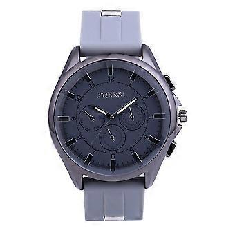 Fashionable Men Casual Three Eyes Six-pin Watch Silicone Strap Quartz Wristwatch(Royal Blue)