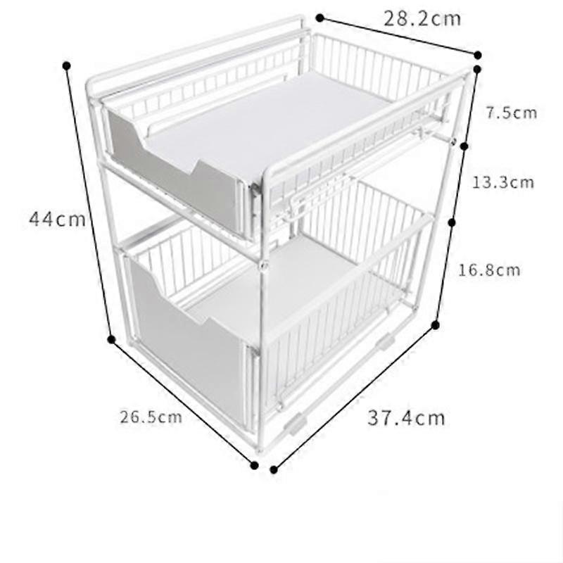 Under The Kitchen Sink Storage Rack Drawer Type Can Be Pushed and Pulled Under The Cabinet Telescopic Double Shelf