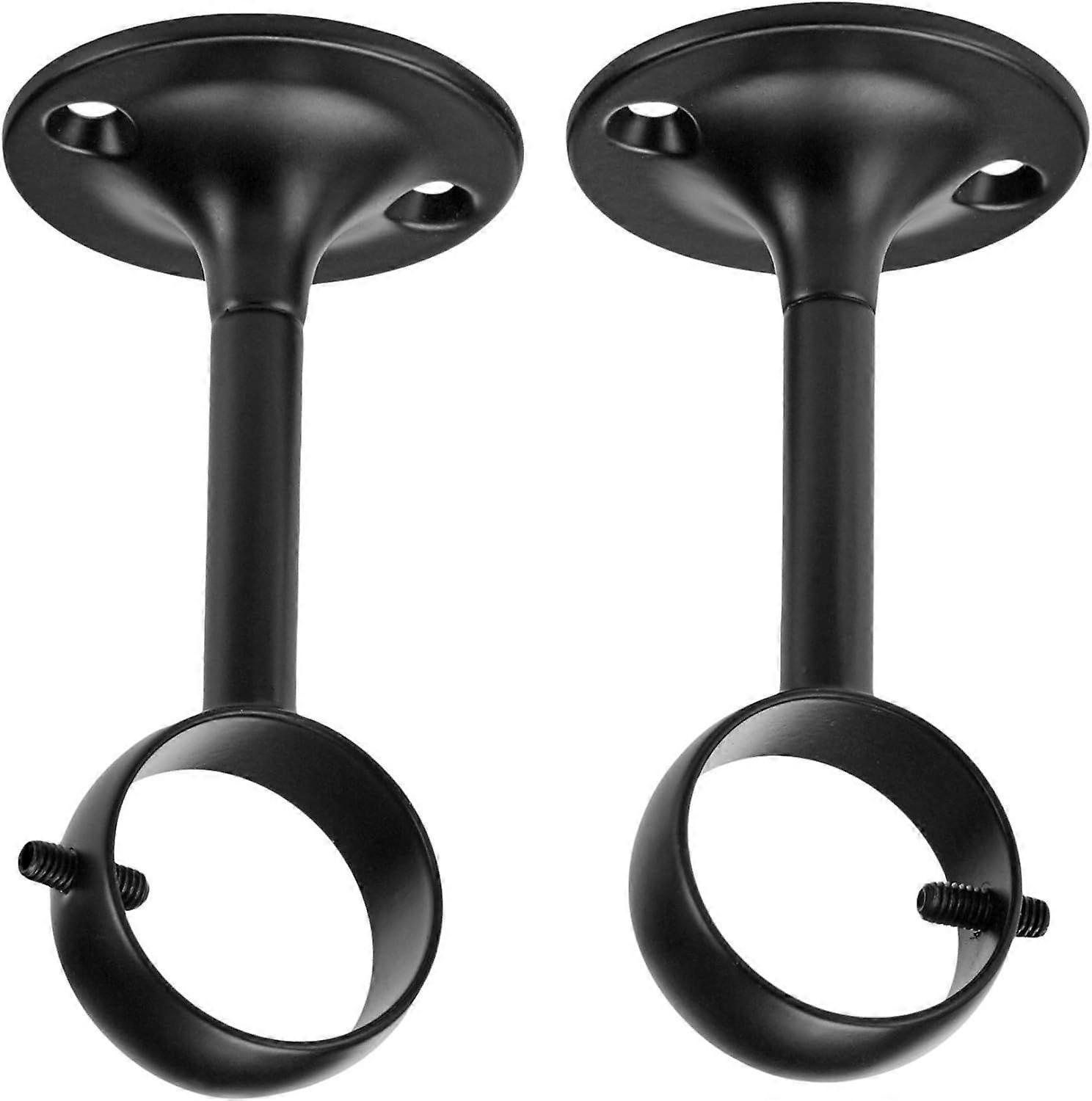 Curtain Rod Ceiling Bracket, Set of 2, Black