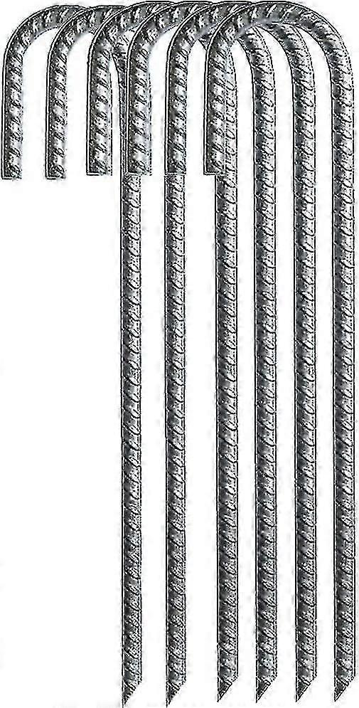 2024 Ground Spikes, Garden Pegs, Rebar, Galvanized Steel L Hooks, Heavy Duty Ground Anchors for Camping Trampoline