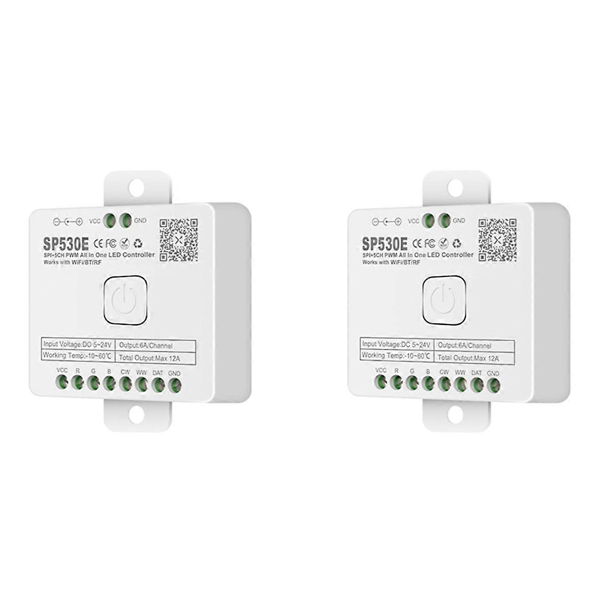 2X 12-en-1 Wifi LED Controller SP530E PWM SPI Pixels Gradateur pour WS2812B WS2811 RGB RGBW LED Strips
