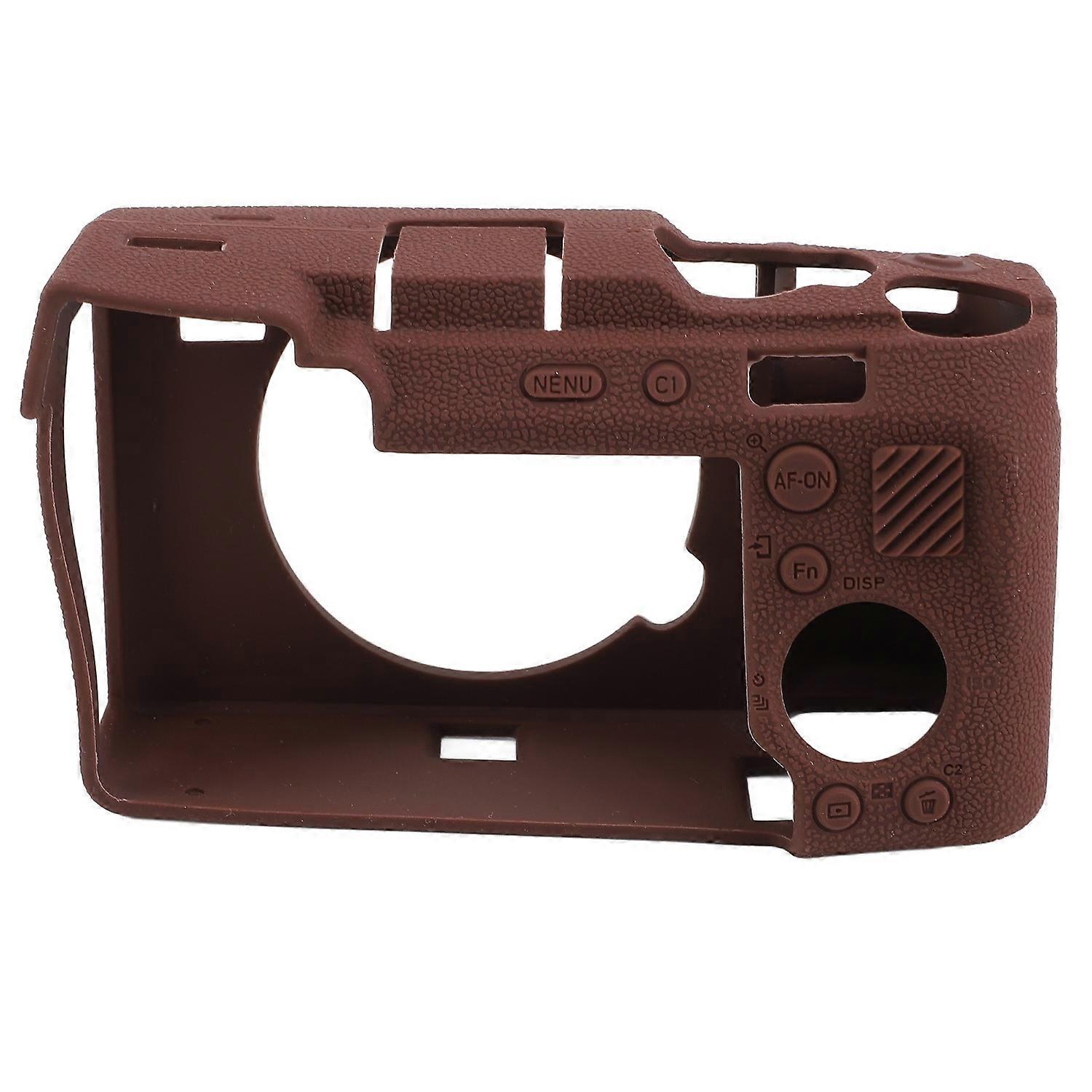 Soft Silicone Camera Cover Shock Absorption Non Slip Camera Protective Case for A7CII A7CR Brown