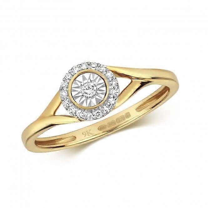 Diamond Jewellery 9ct Gold Diamond Ring with Fancy Split Shoulders RD523
