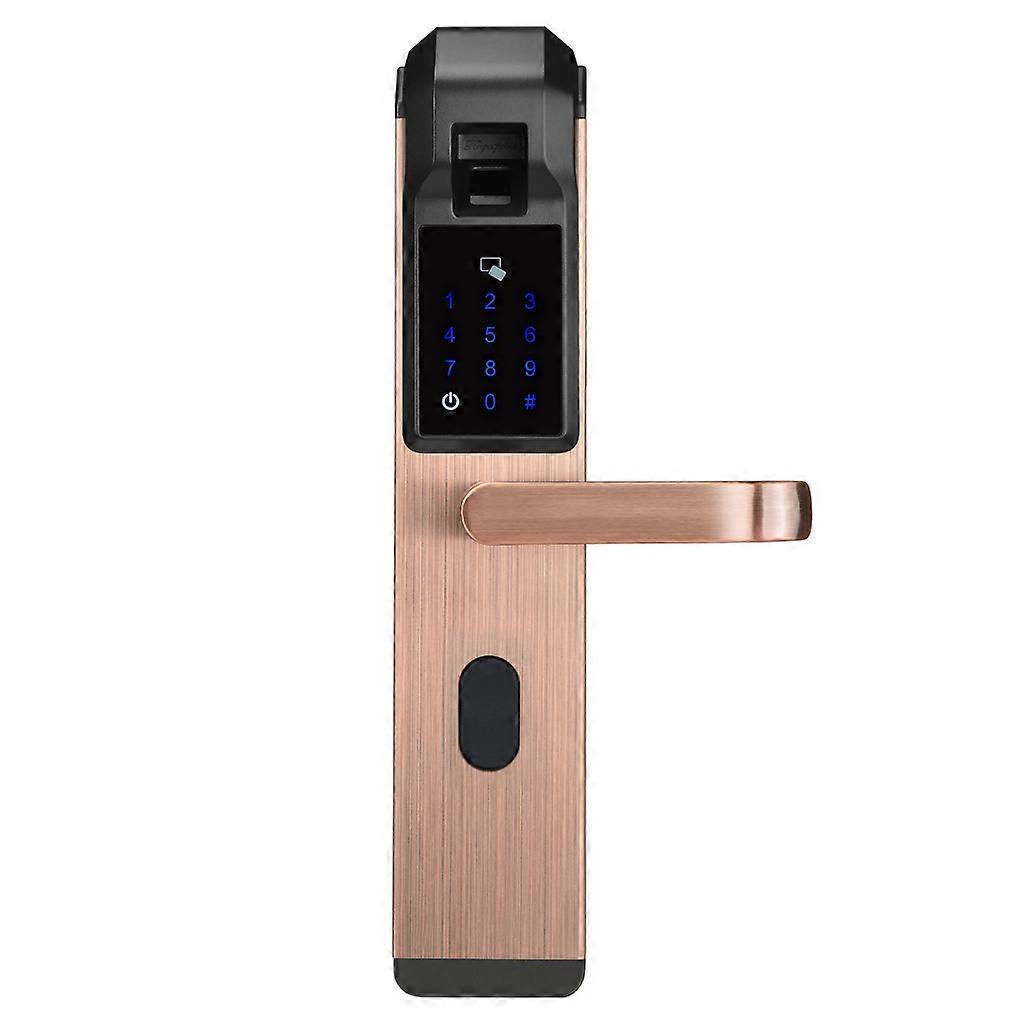 Electronic Door Biometric Fingerprint Touch Password Lock Red Bronze