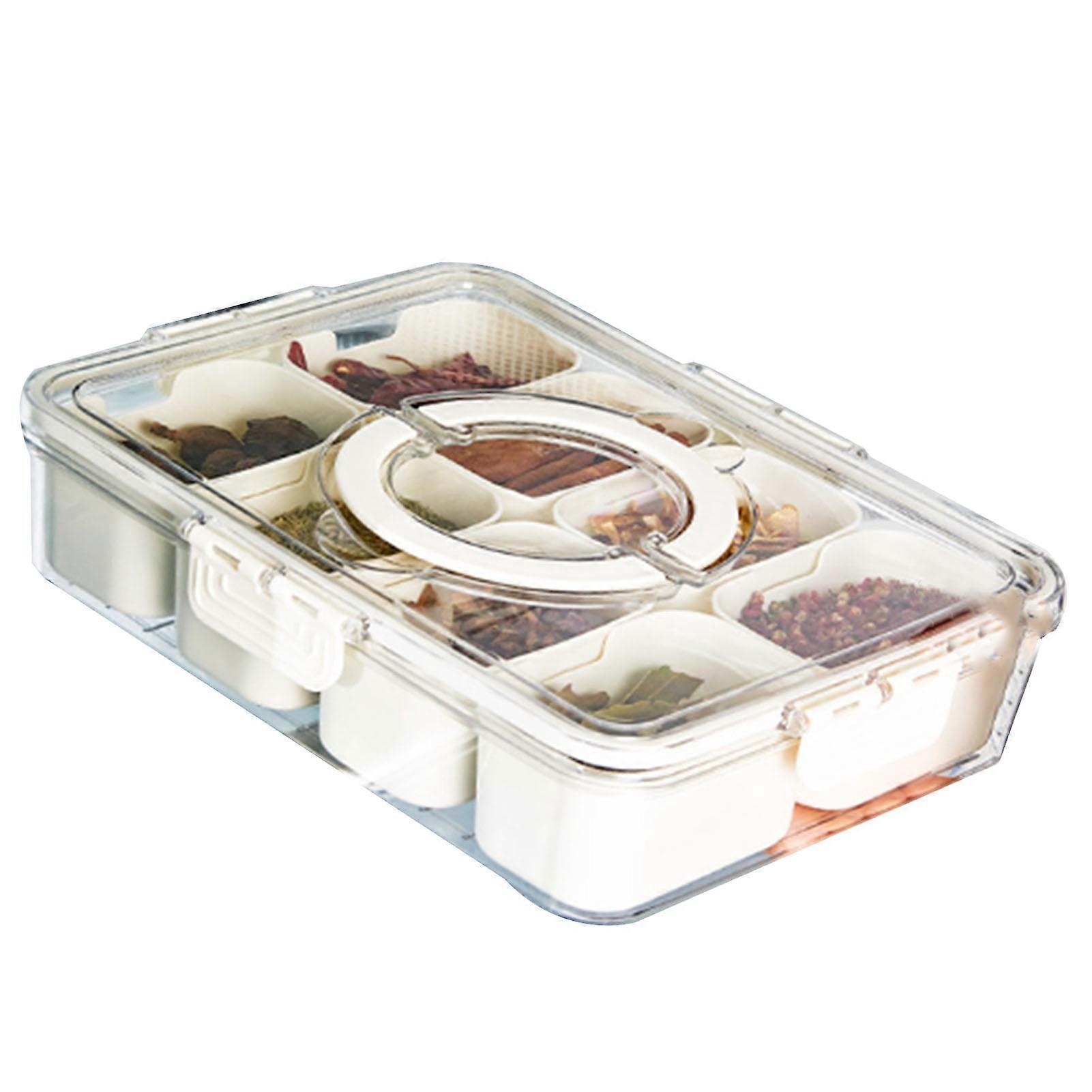 Plastic Storage Box Multi Grids Fridge Food Divider Box for Dumpling Vegetable Fruit Seasoning