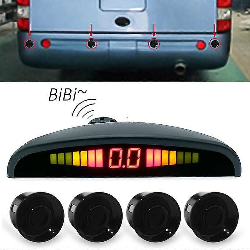 PZ316 Digital LED Crescent Shape Display Rear View Mirror Car Recorder for Truck with 4 Rear Radar