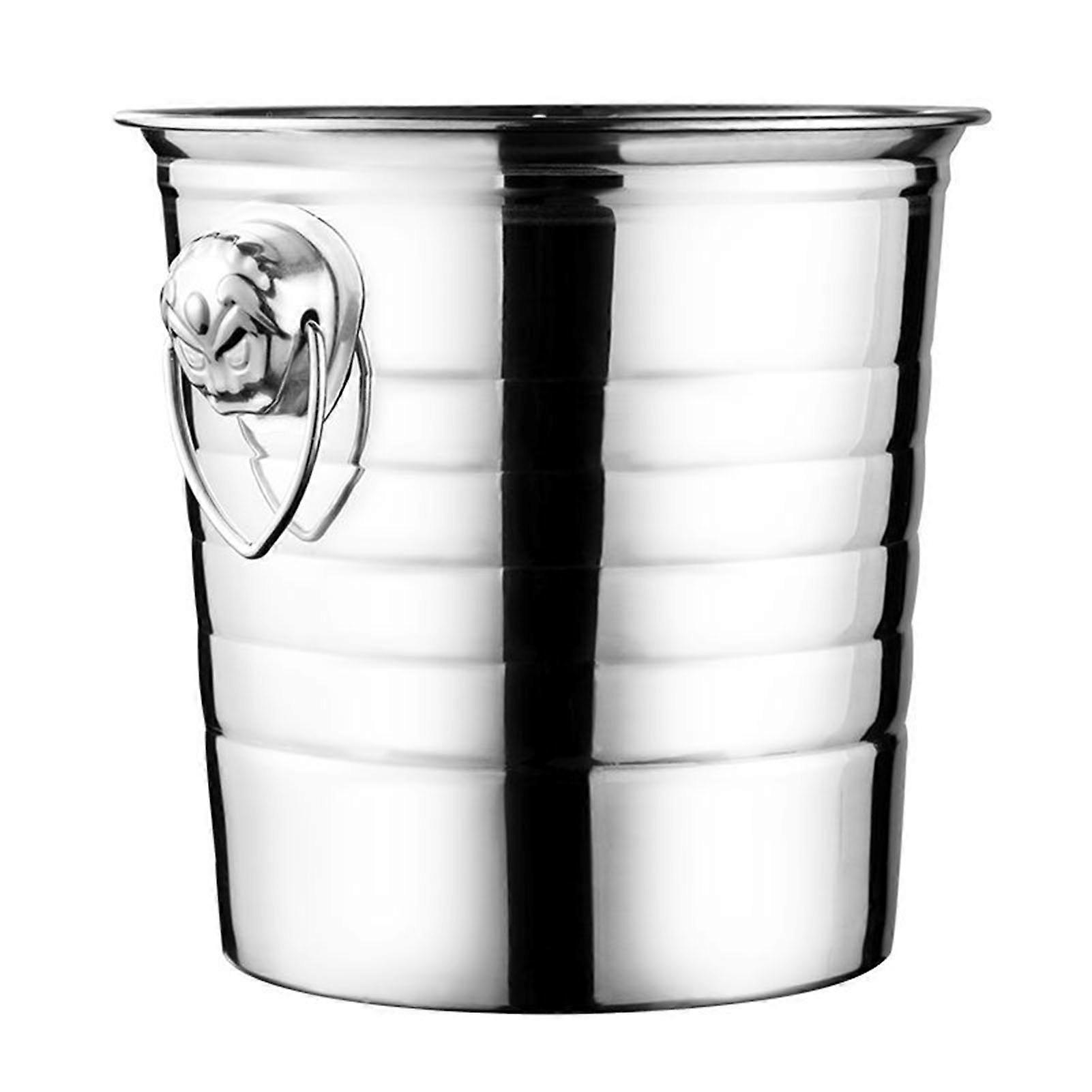 Beer Bucket Stainless Steel Large Capacity Red Wine Ice Bucket with Handle for Backyard Barbecues