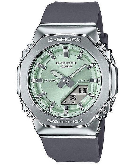 Casio G-shock Gm-s2110-3aer Women's Analog-digital Watch – Green Dial, Metal Bezel, 200m Water Resistance