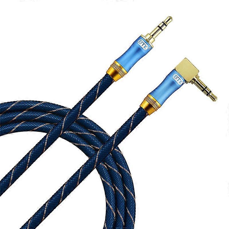EMK 90-Degree Car 3.5mm Audio Cable Extension Cable, Cable Length: 0.5M