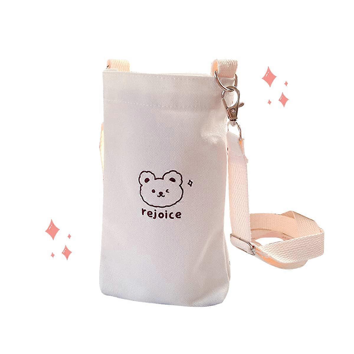 Adjustable Strap Canvas With Water Bottle Pouch, Removable Hooks, Standard Bottle Compatibility, Walking Accessory