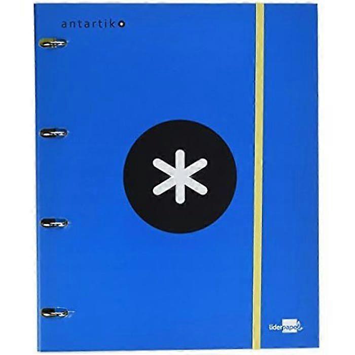 Binder - LIDERPAPEL - Antartik - 4 Round Rings 25 mm - Removable Sheet A4 - Blue