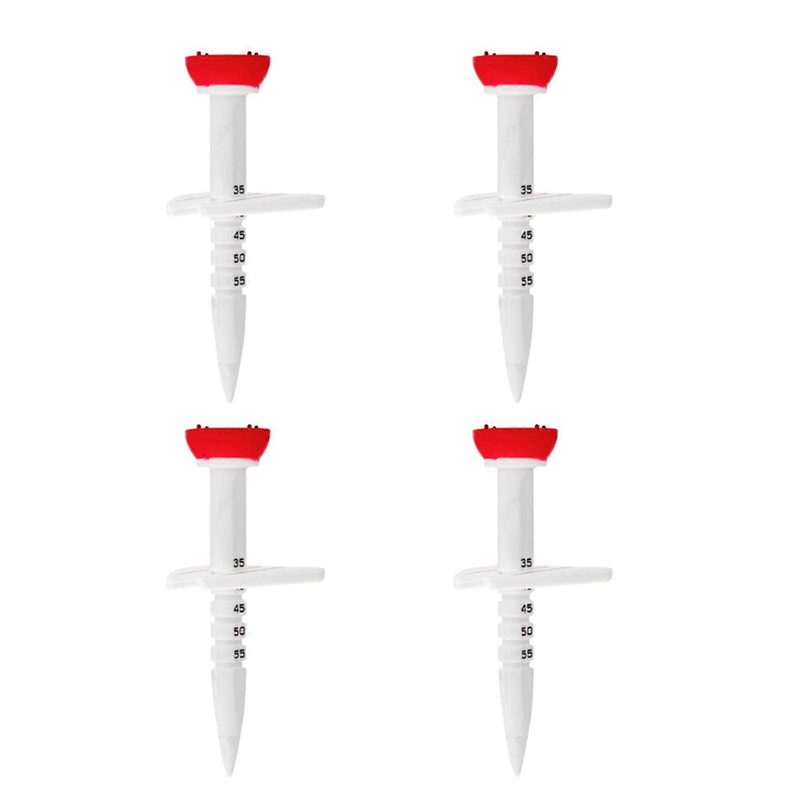4 יחידות טיז גולף מפלסטיק צעד למטה מחזיק כדור גולף מתכוונן גובה אימון גולף טיז כדור קל משקל כלי תרגול אדום