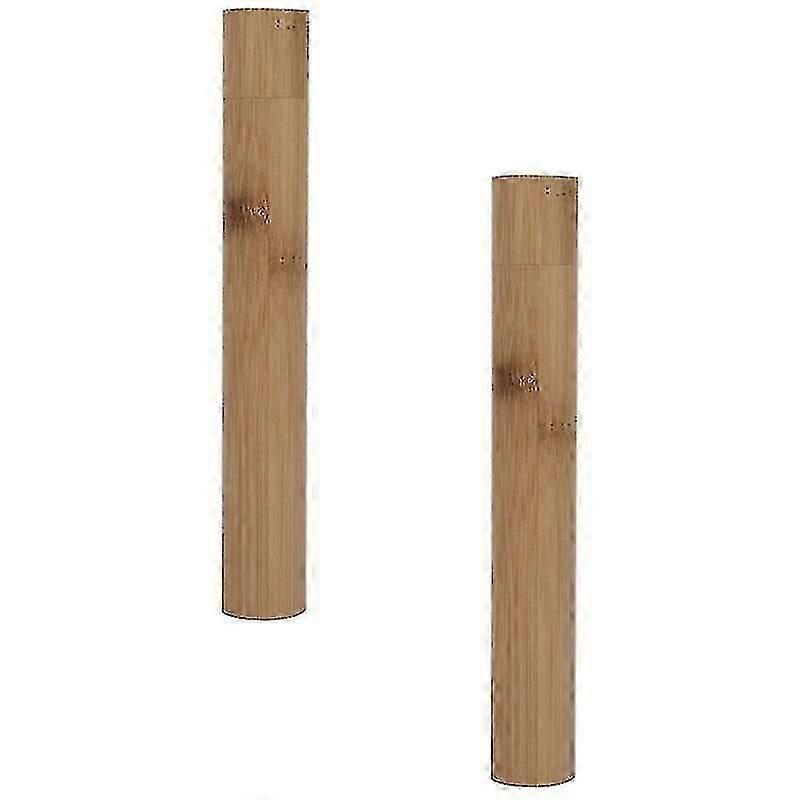 21X2.7cm Wood Color Toothbrush Holders 2pcs Portable Travel Toothbrush Case Container Toothbrush Hol
