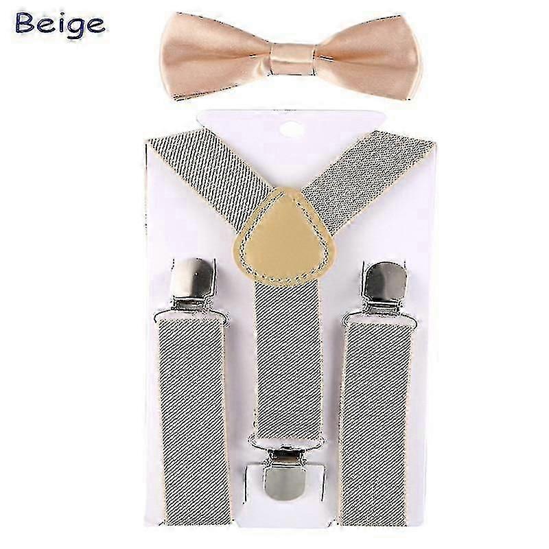 Adjustable Kids Suspenders & Bowtie Set for Weddings, Formal Events
