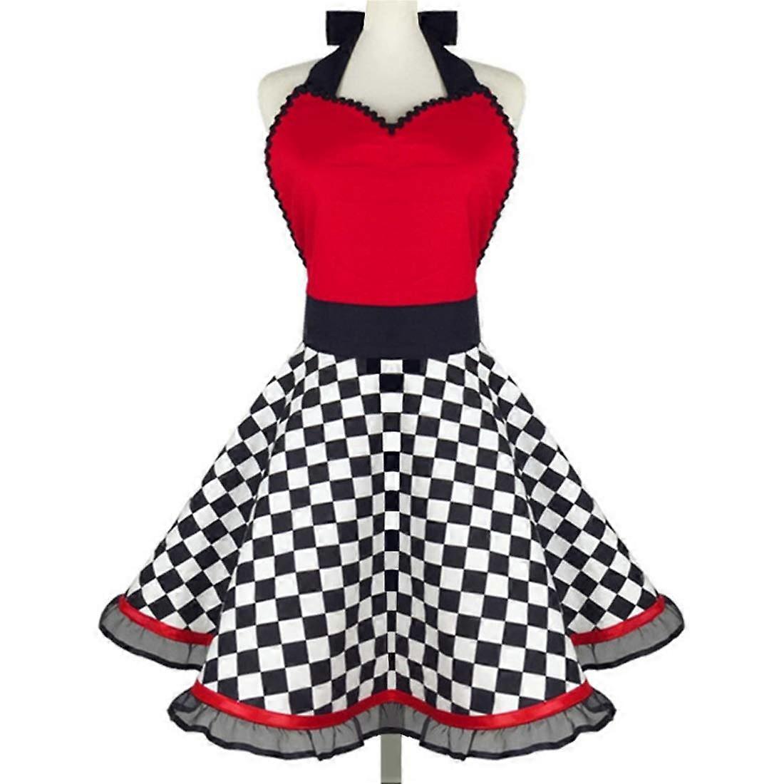 Lovely Handmade Red Cotton Retro Aprons for Cake Kitchen Cook