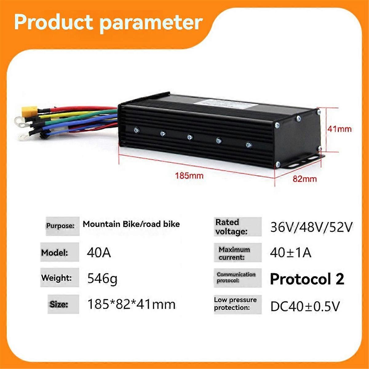 E-bike Controller Kit 36V 48V 52V 40A Sine Wave 3-Mode Controller with Display