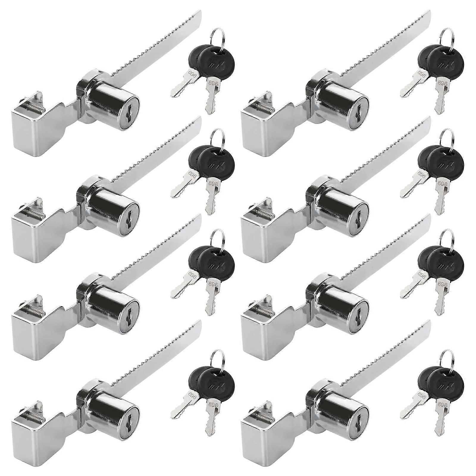 8 Pack Display Case Lock Sliding Glass Door Ratchet Lock Security