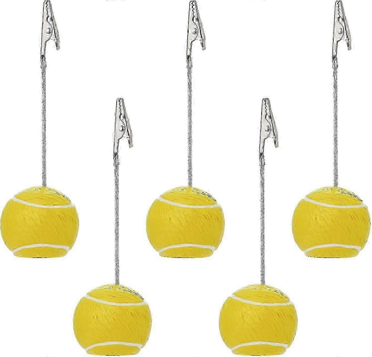 5 Pack Resin Ball Base Memo Clip Holder Stand Note Paper Clip Pictures Card Display with Alligator Clip,Soccer
