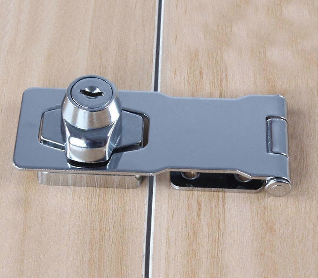Door Lock Vintage Buckle Style Cabinet Lock with Lockpick Hole and Locking Latch Screws for Home Use