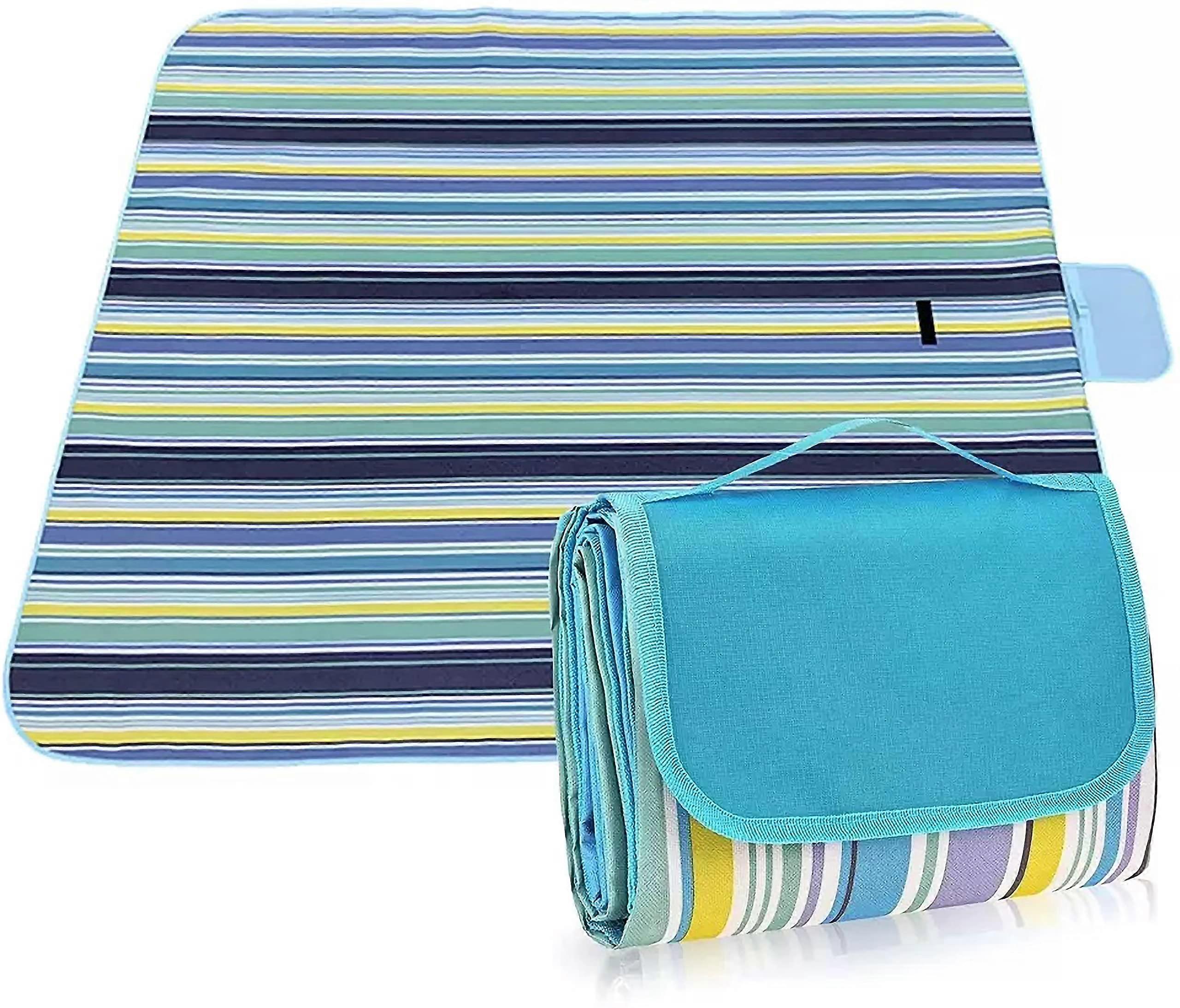 Extra Large Picnic Outdoor Blanket Dual Layers for Outdoor WaterResistant Handy Mat (Light Blue)