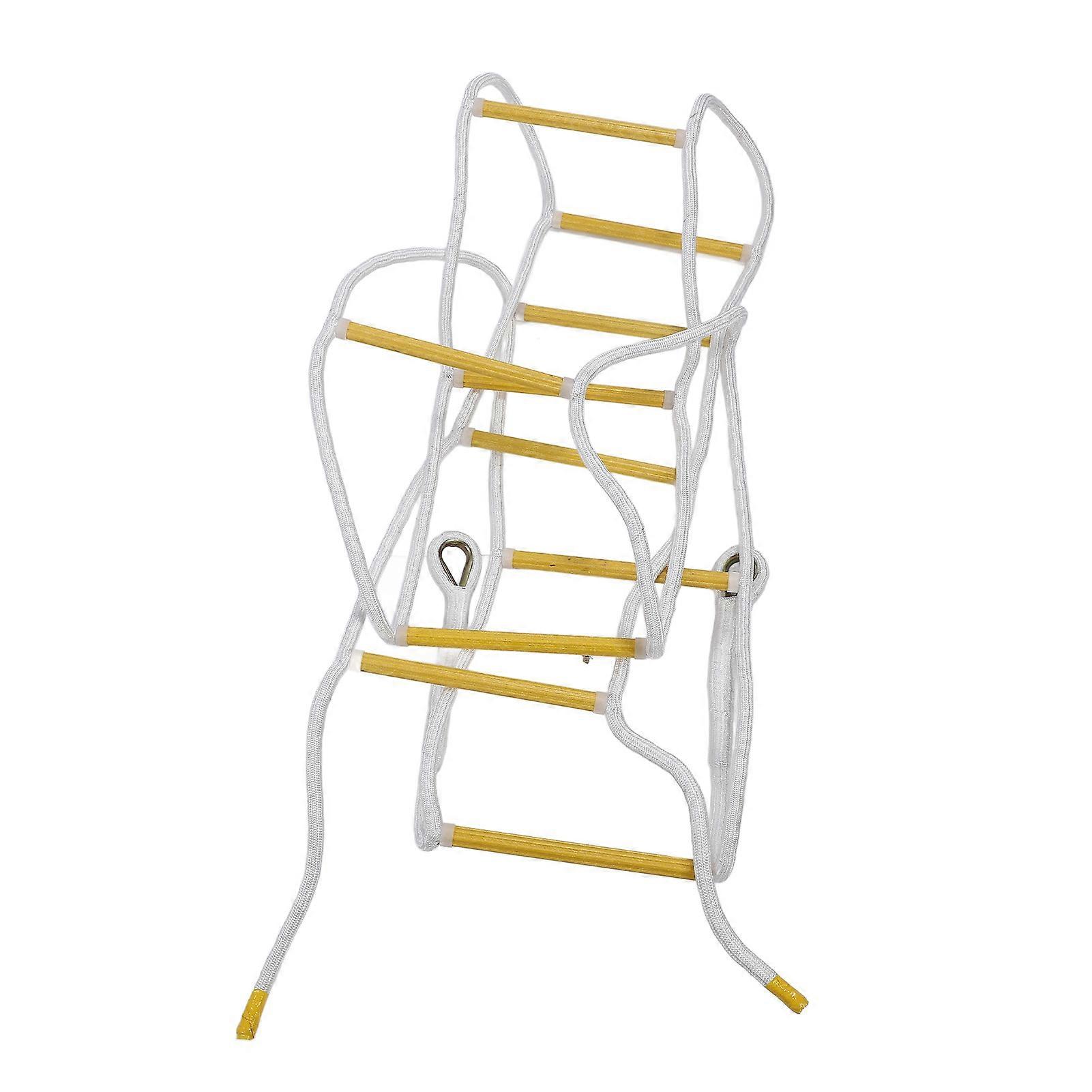 5 أمتار سلم الهروب من الحريق محمول نايلون 2000 رطل تحمل سريع لنشر سلم حبل الطوارئ القابل للطي