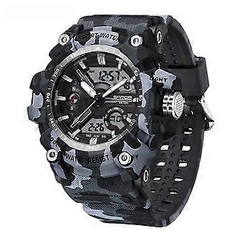 SANDA 3355 Montre Multifonction Camouflage Noir Blanc