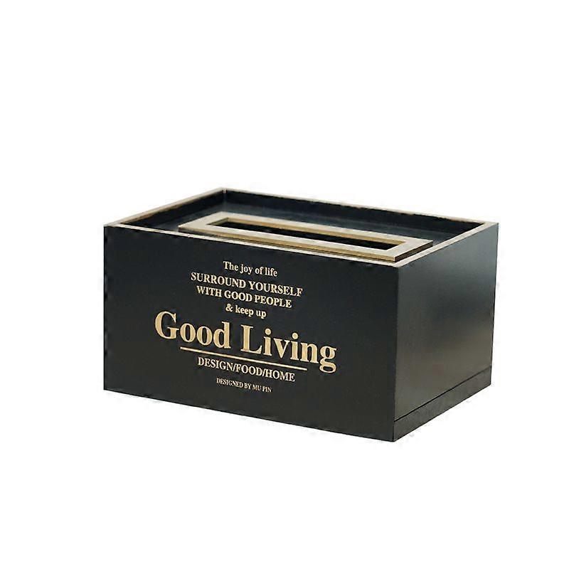 (Black)Facial Tissue Holder Case Dispenser