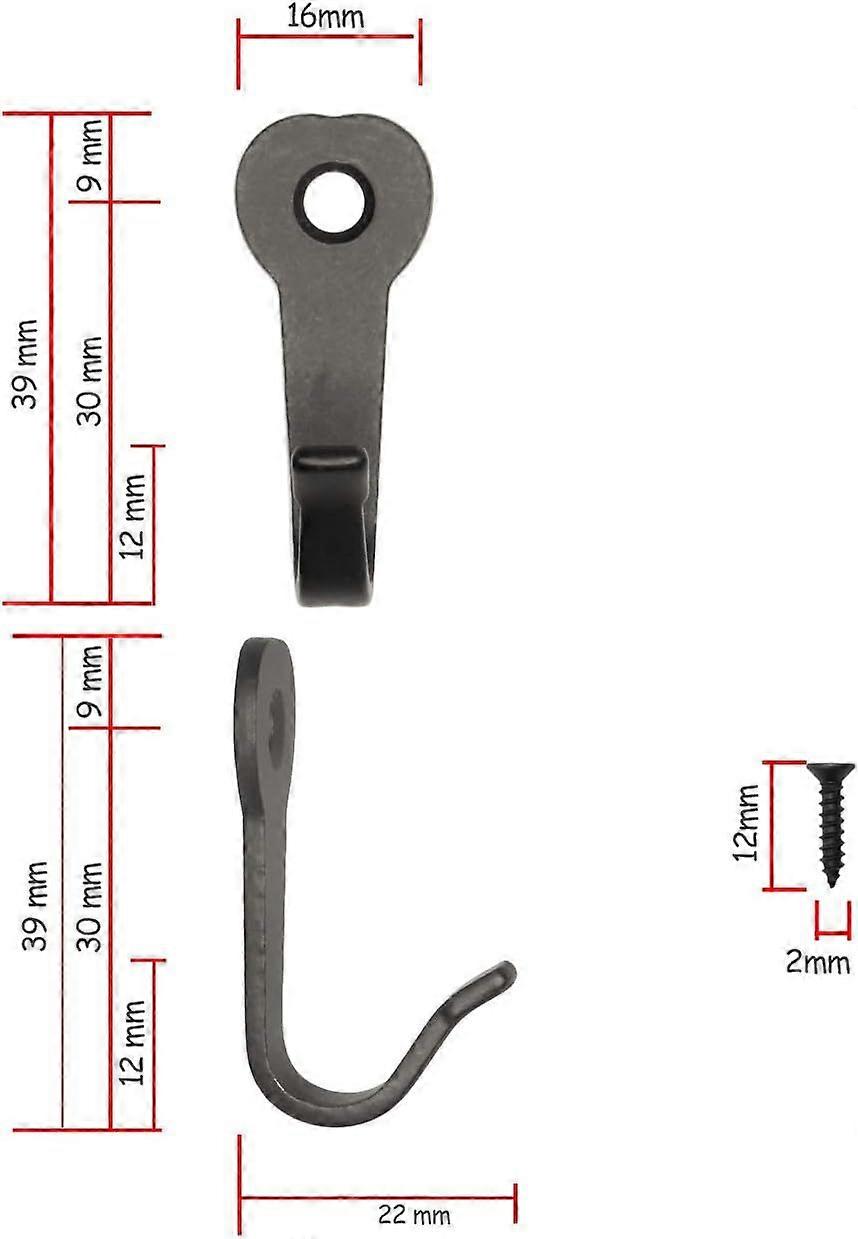 Classic Wardrobe Hooks, Clothes Hooks, Set of 10