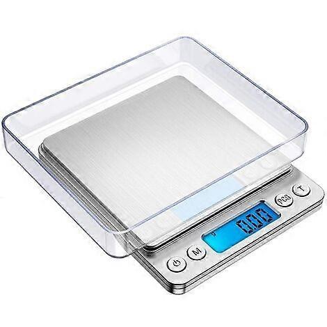 Precision Scale, 500g/0.01g, 0.01g Precision Scale, Kitchen Scale with Tare and Count Function, Backlit LCD Display (Silver)
