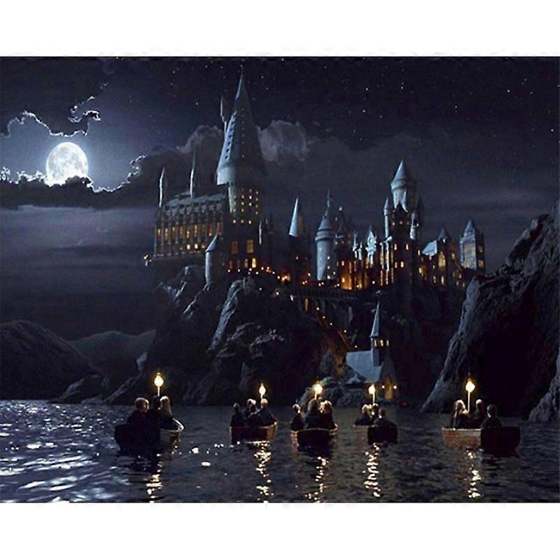 Diamond Painting Art Kit for Adults Kids Beginners, Painting Art Craft Paint Harry Potter Wizarding Academy Castle 30x40CM