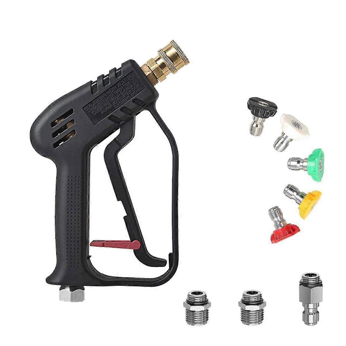Short Pressure Washer Nozzles with 3/8Inch Swivel Inlet, M22-14mm & M22-15mm Adaptor, Pressure Washer Trigger Nozzles