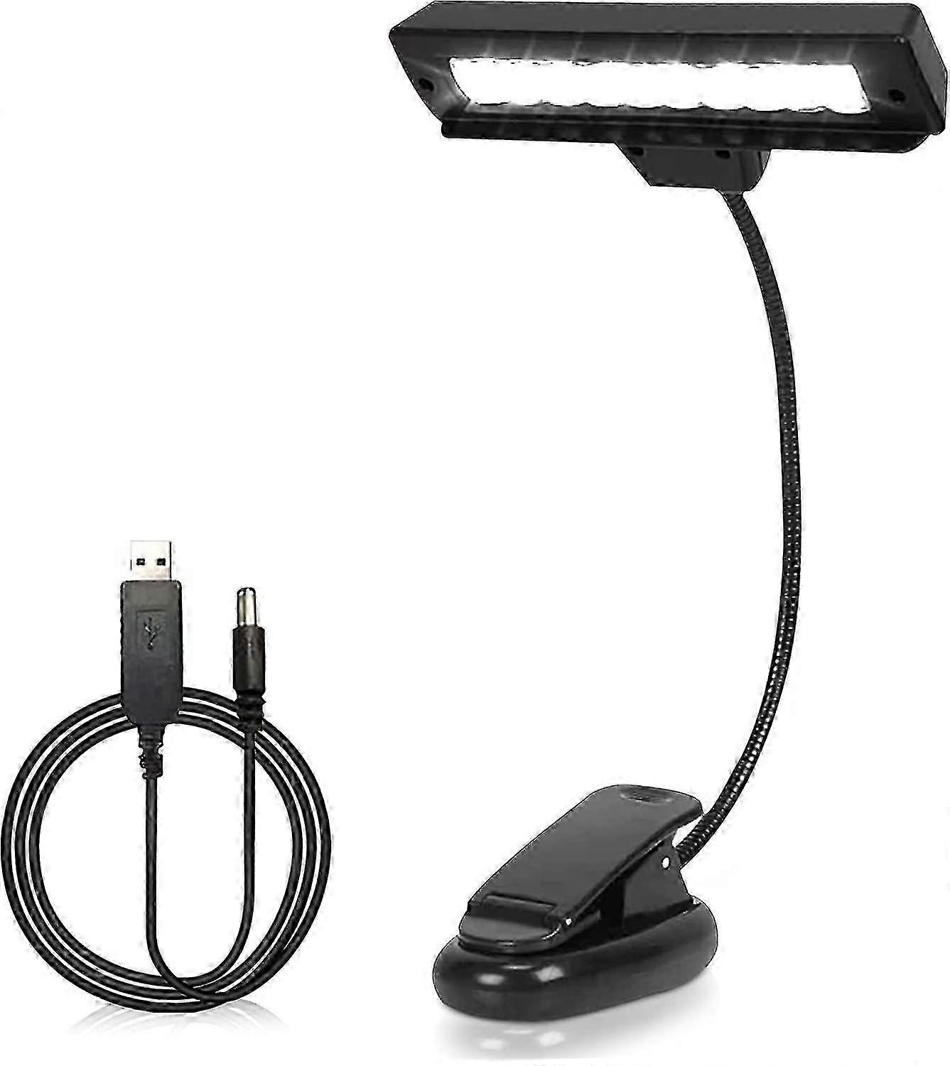 Piano Lamp with LED Clip-on Stand 10-LED Orchestral Lighting USB Rechargeable Eye-Care Feature