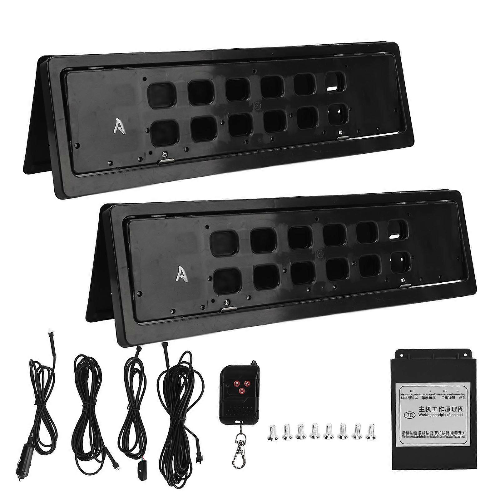 Electric License Plate Holder Bracket with Remote Control Rust Proof Weatherproof Universal for Standard Vehicle