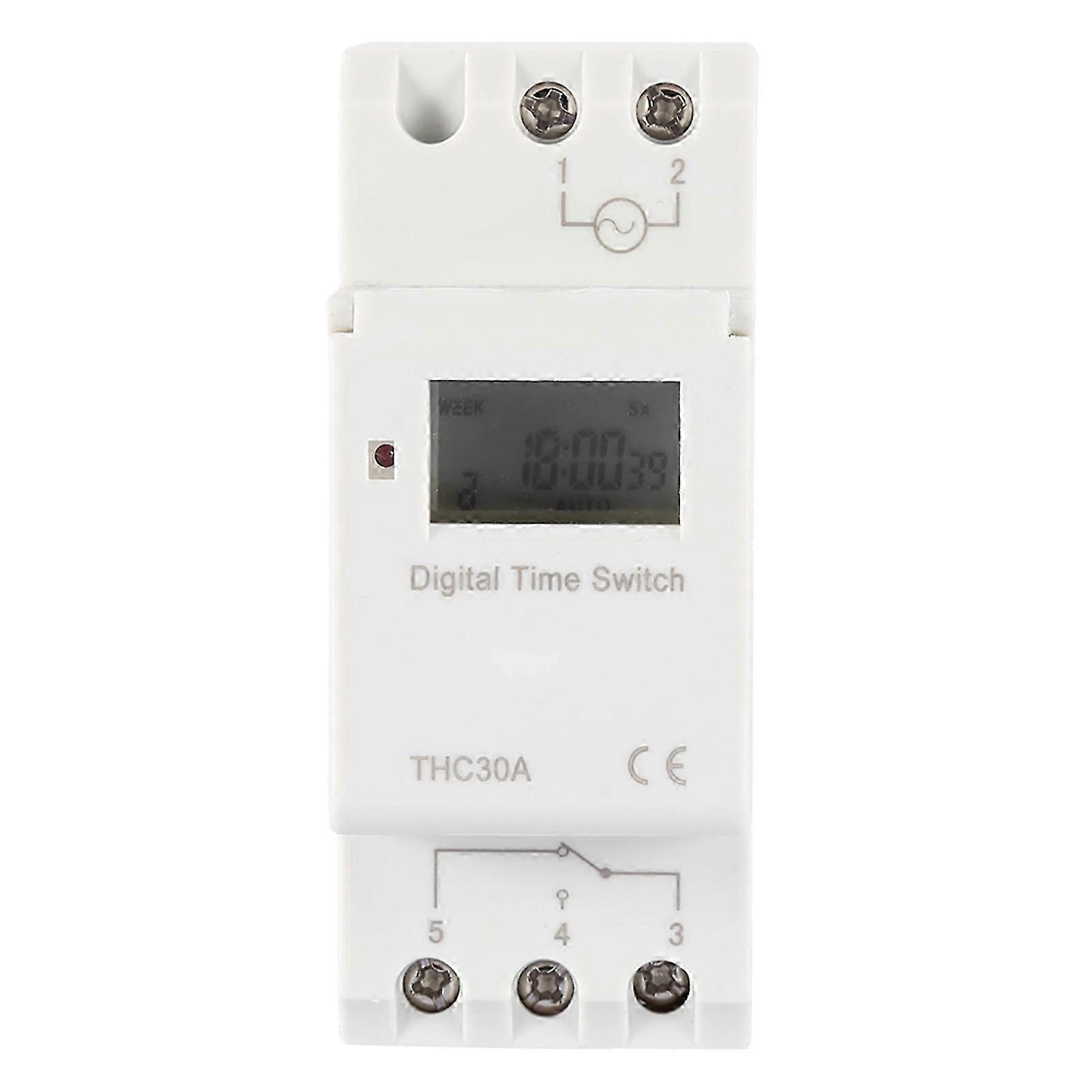 THC 30A Digital Timer Switch Programmable Electronic Time Control Switch (220V)