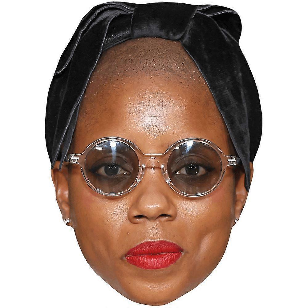 Janicza Bravo (Glasses) Celebrity Mask, Flat Card Face