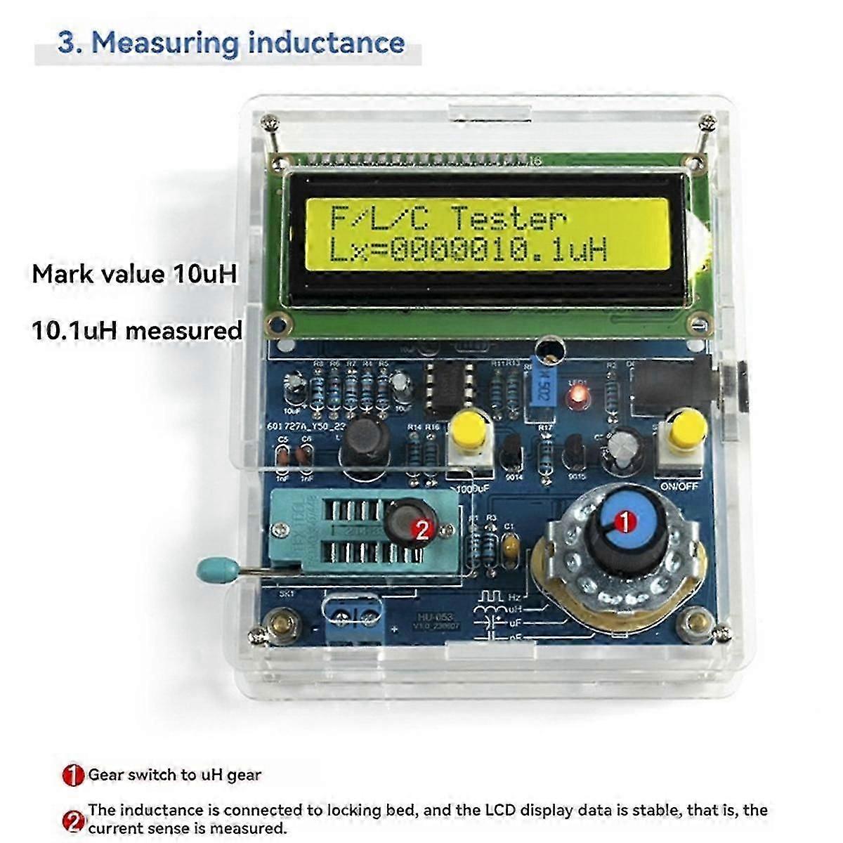 Capacitance Inductance Frequency Measurement Display DIY Electronic Kit PCB DIY Soldering Project Practice Solder