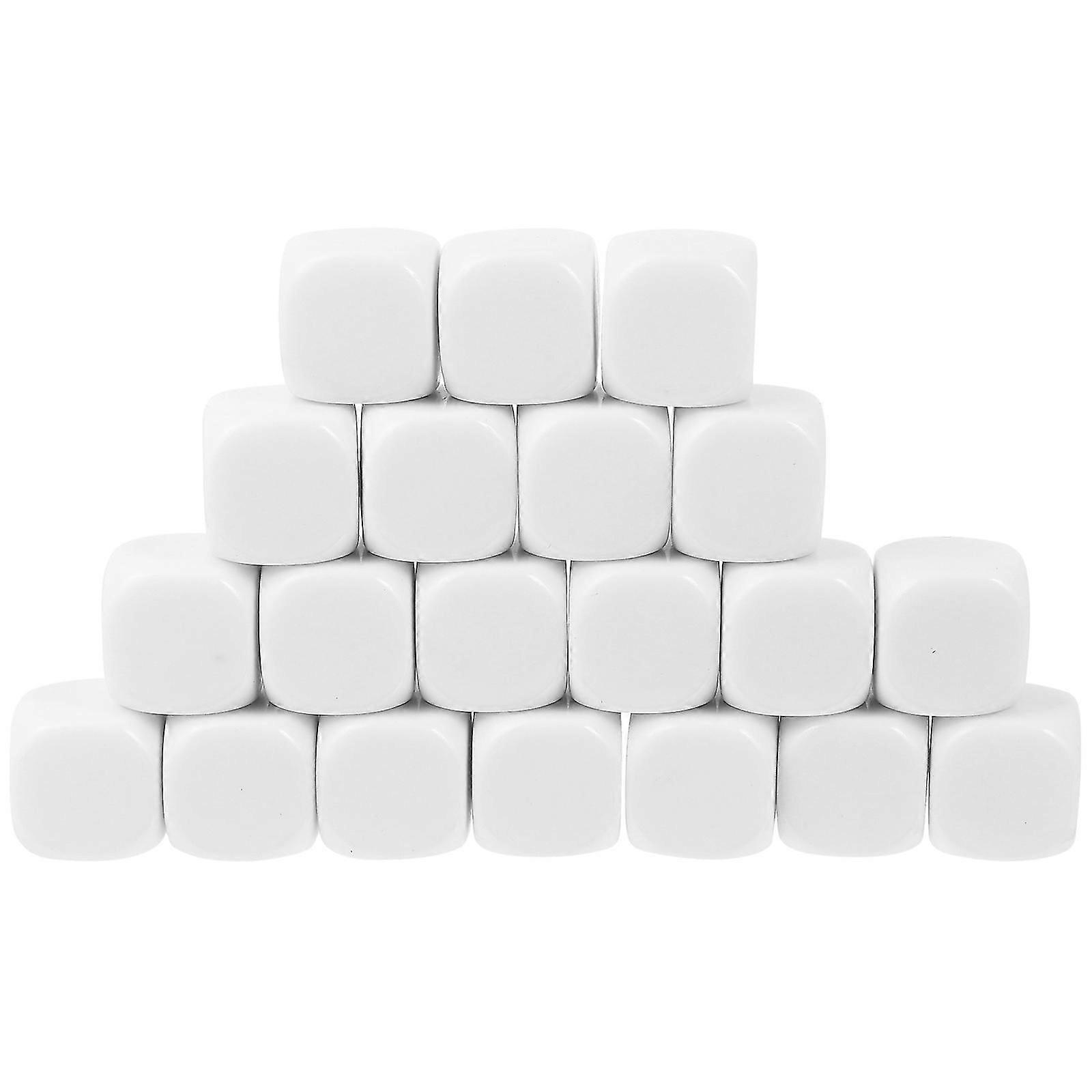 20 Pcs Blank Dice Rounded Corner Dices D6 Dice Cubes DIY Dice Game Accessories Writable Dices Six-sided Dices